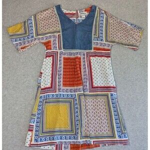 The Vermont‎ Country Store Women Dress Small Patchwork Collage Bandana Print